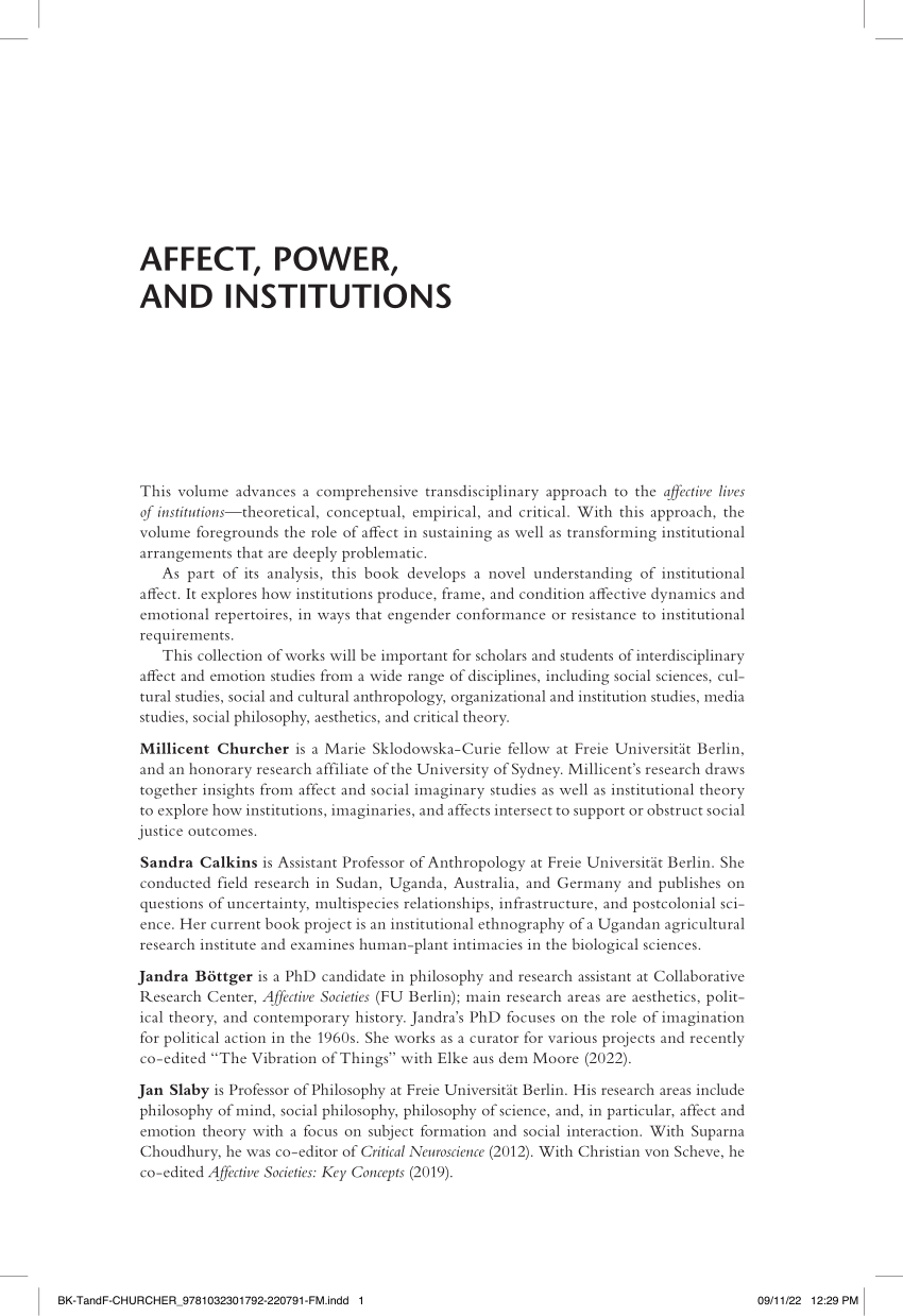 PDF Affect Power and Institutions 