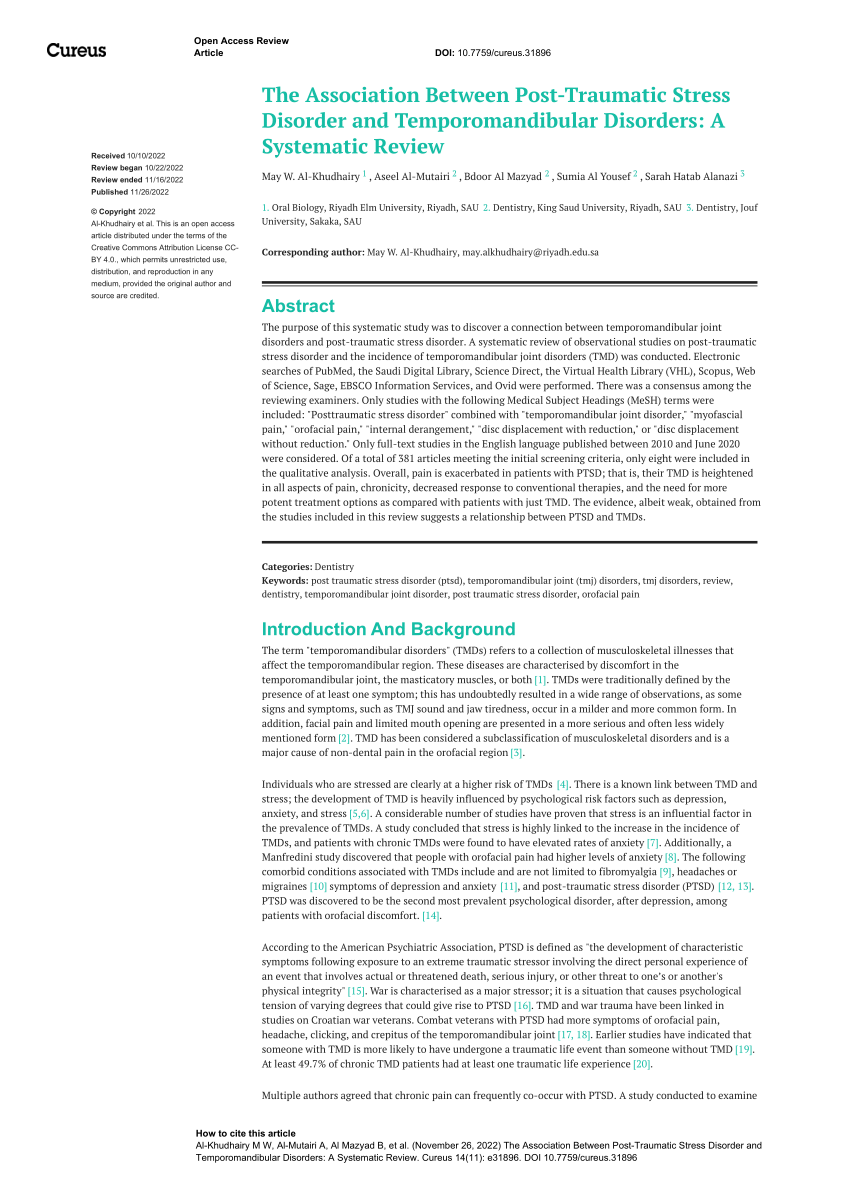 research paper on post traumatic stress disorder