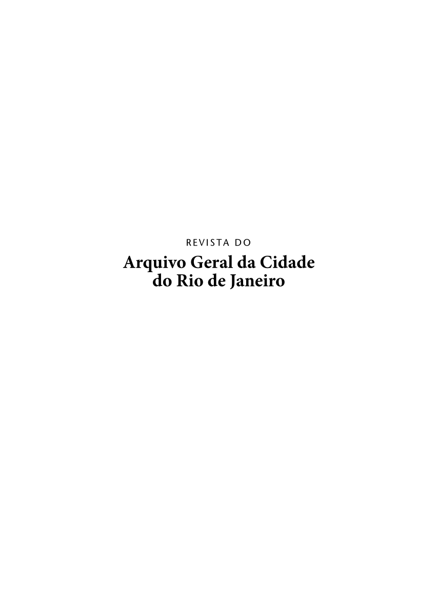 Pdf Apresentação Do DossiÊ CemitÉrios Do Rio Antigo Revista Do Arquivo Geral Da Cidade Do 8886