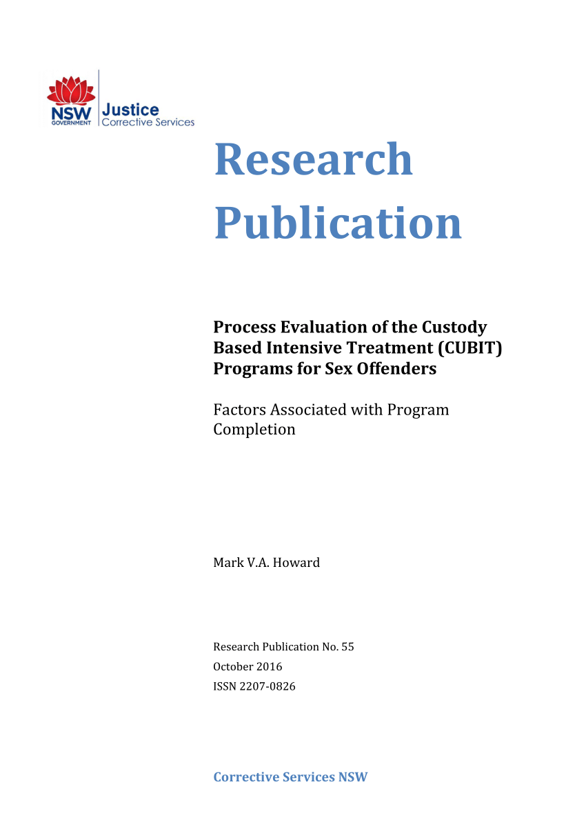 Pdf Process Evaluation Of The Custody Based Intensive Treatment Cubit Programs For Sex 2988