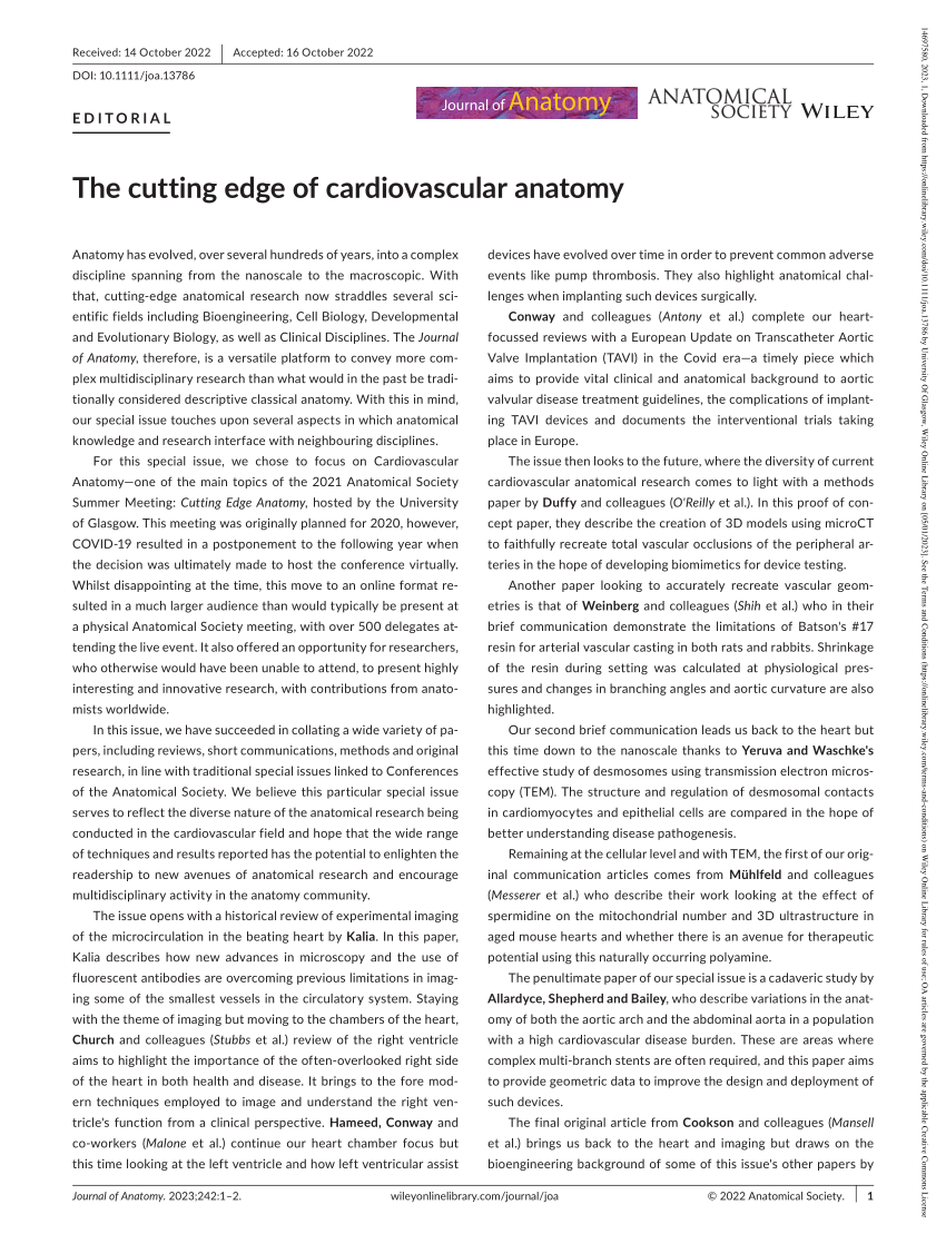 (PDF) The cutting edge of cardiovascular anatomy