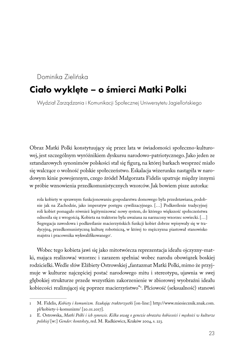 Pdf Ciało Wyklęte O śmierci Matki Polki 7498