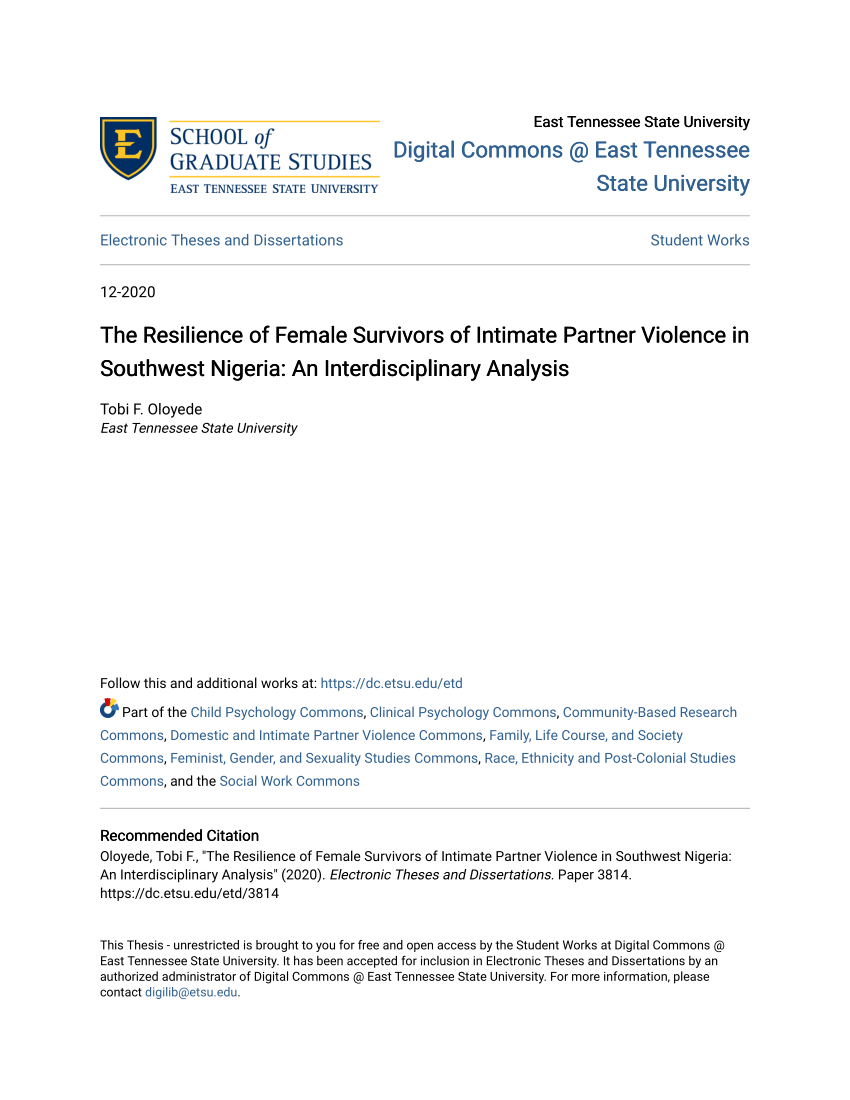 Pdf The Resilience Of Female Survivors Of Intimate Partner Violence In The Resilience Of 3909