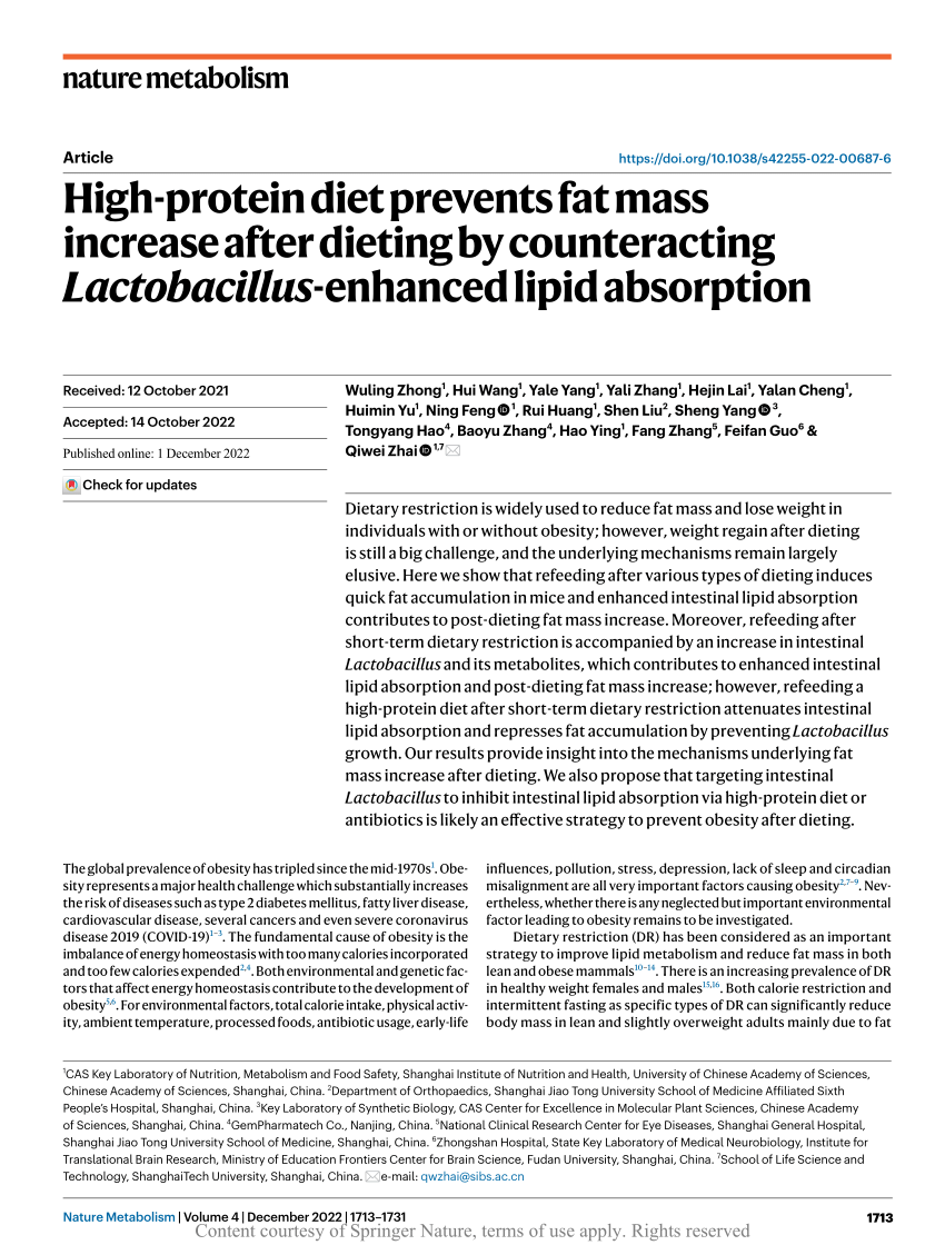 research paper about high protein diet