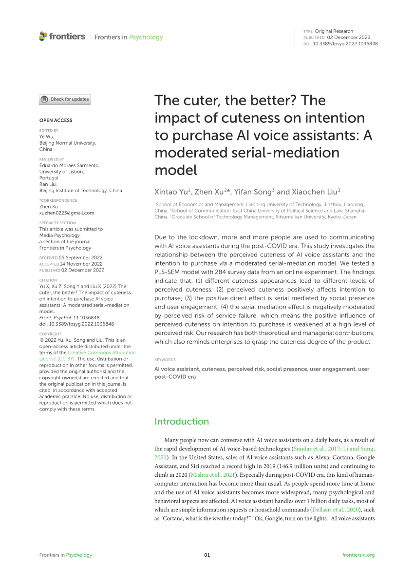 PDF) The cuter, the better? The impact of cuteness on intention to 