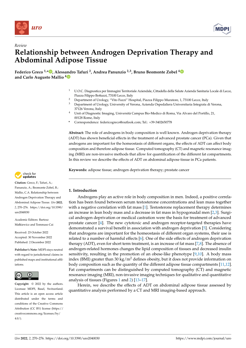 Pdf Relationship Between Androgen Deprivation Therapy And Abdominal Adipose Tissue 4145