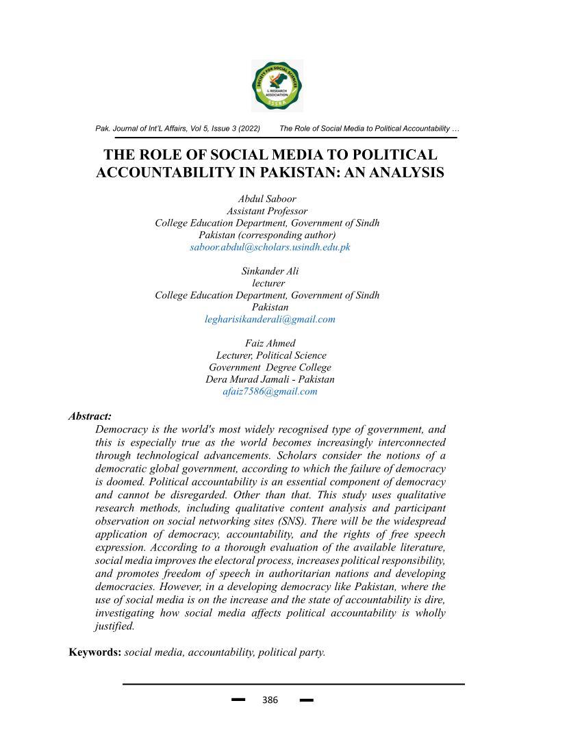 accountability in pakistan essay