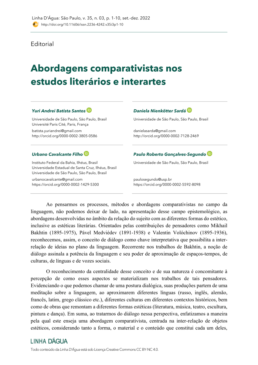 PDF) Estudos comparativistas – Literatura comparada & estudos