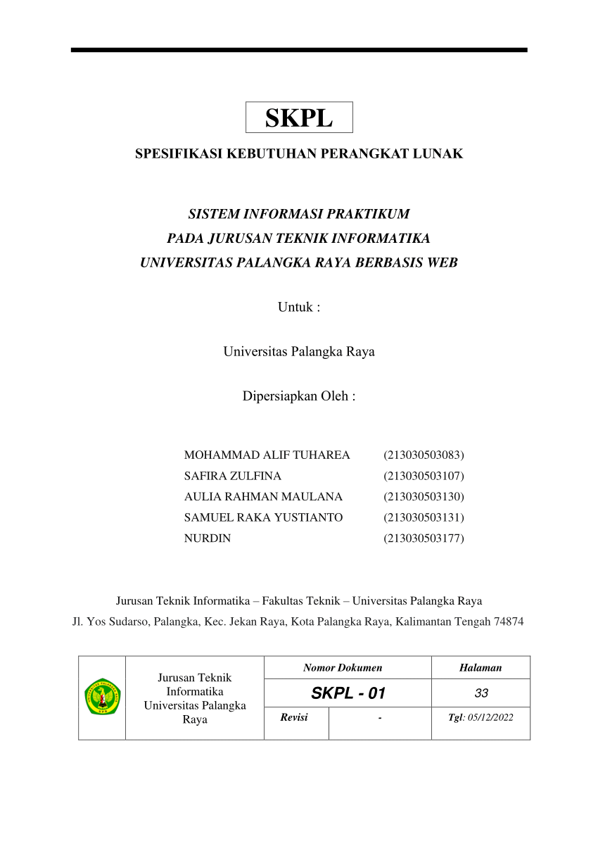 Pdf Skpl Kelompok 3 Sistem Informasi Praktikum Pada Jurusan Teknik Informatika Universitas 9204