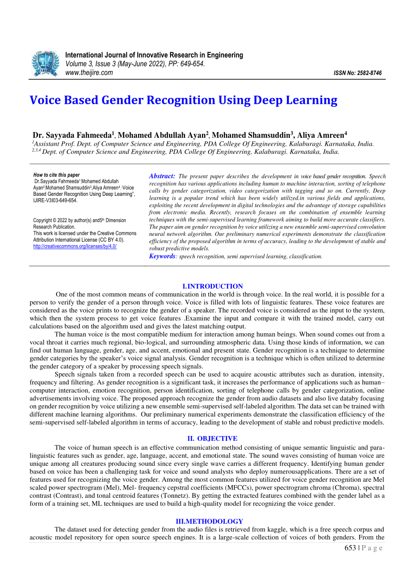 Pdf Voice Based Gender Recognition Using Deep Learning 0283