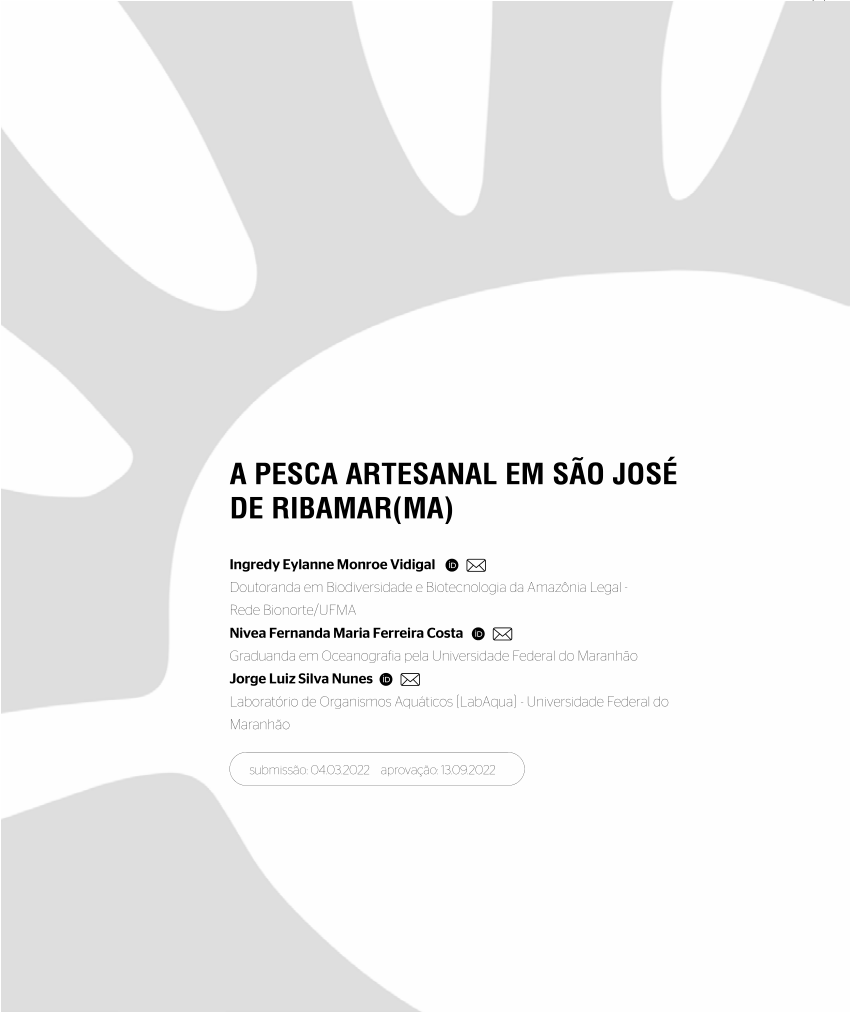 Pdf A Pesca Artesanal Em São José De Ribamar Ma 0160