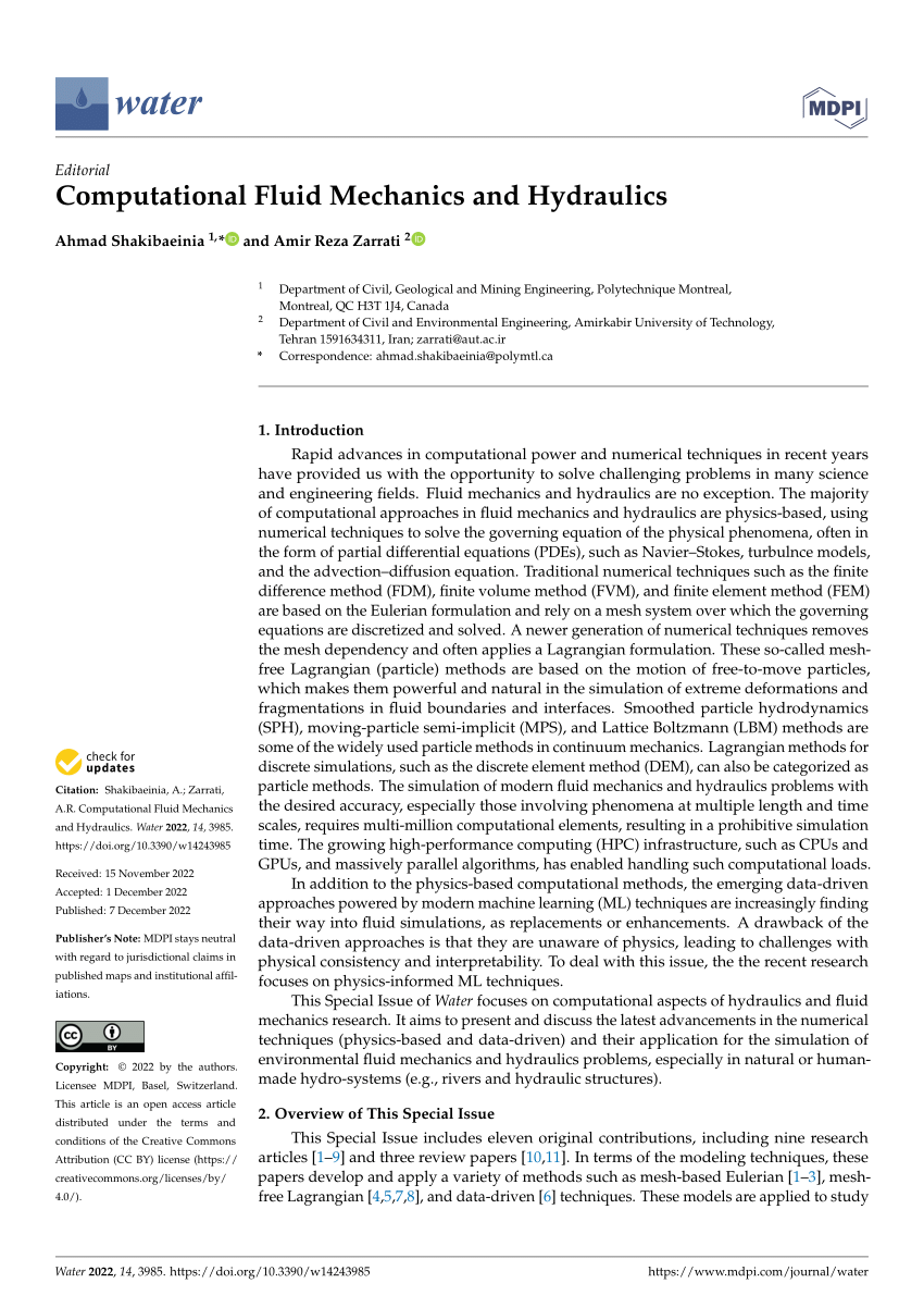 (PDF) Computational Fluid Mechanics and Hydraulics