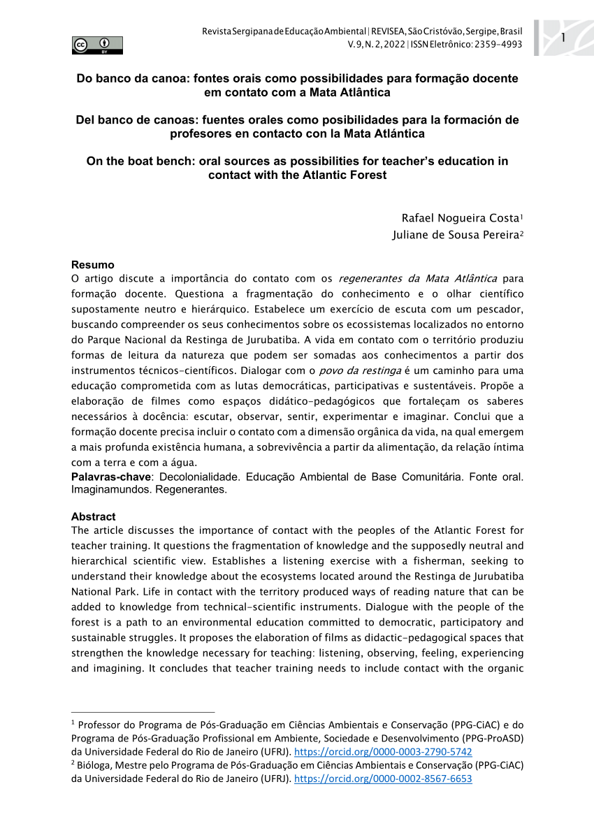 PPGCIAC - Programa de Pós-Graduação em Ciências Ambientais e Conservação -  PPGCIAC - Programa de Pós-Graduação em Ciências Ambientais e Conservação