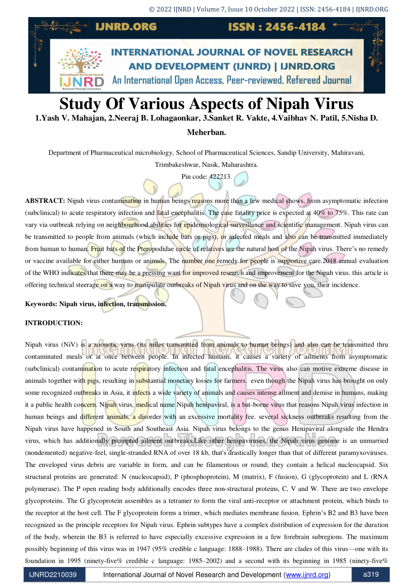 nipah virus case study