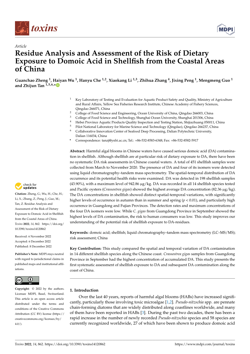 (PDF) Residue Analysis and Assessment of the Risk of Dietary Exposure