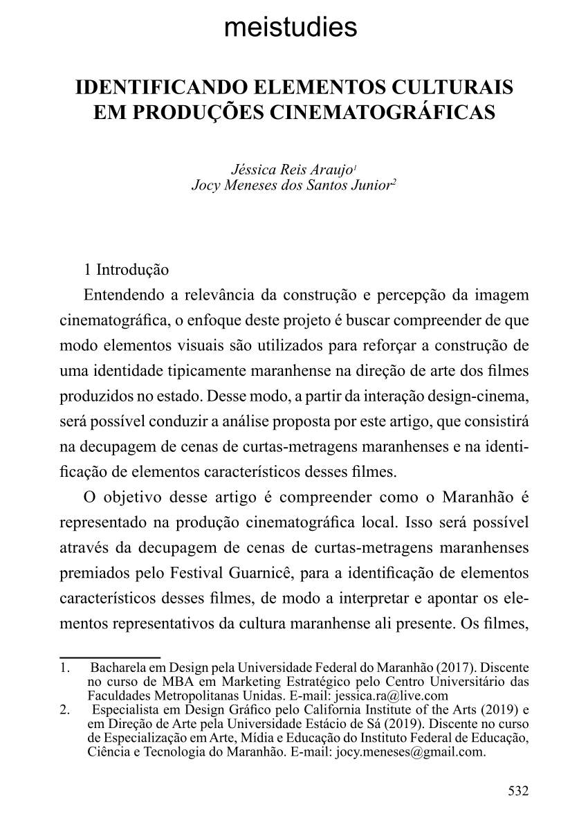 PDF Identificando elementos culturais em produções cinematográficas