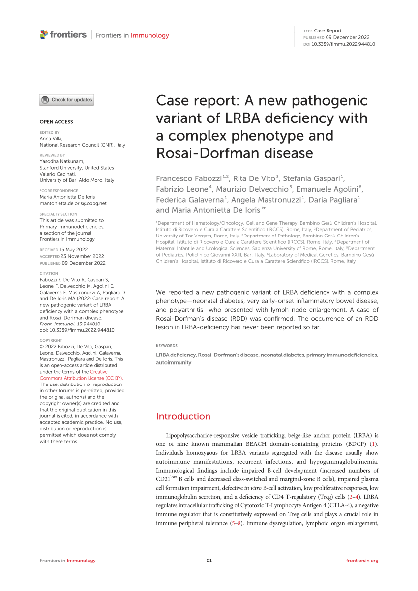 Pdf Case Report A New Pathogenic Variant Of Lrba Deficiency With A