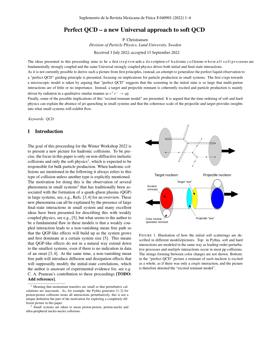 (PDF) Perfect QCD a new Universal approach to soft QCD