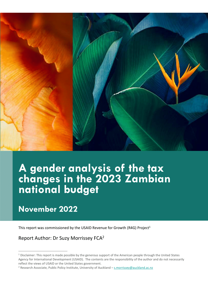 (PDF) A gender analysis of the tax changes in the 2023 Zambian national