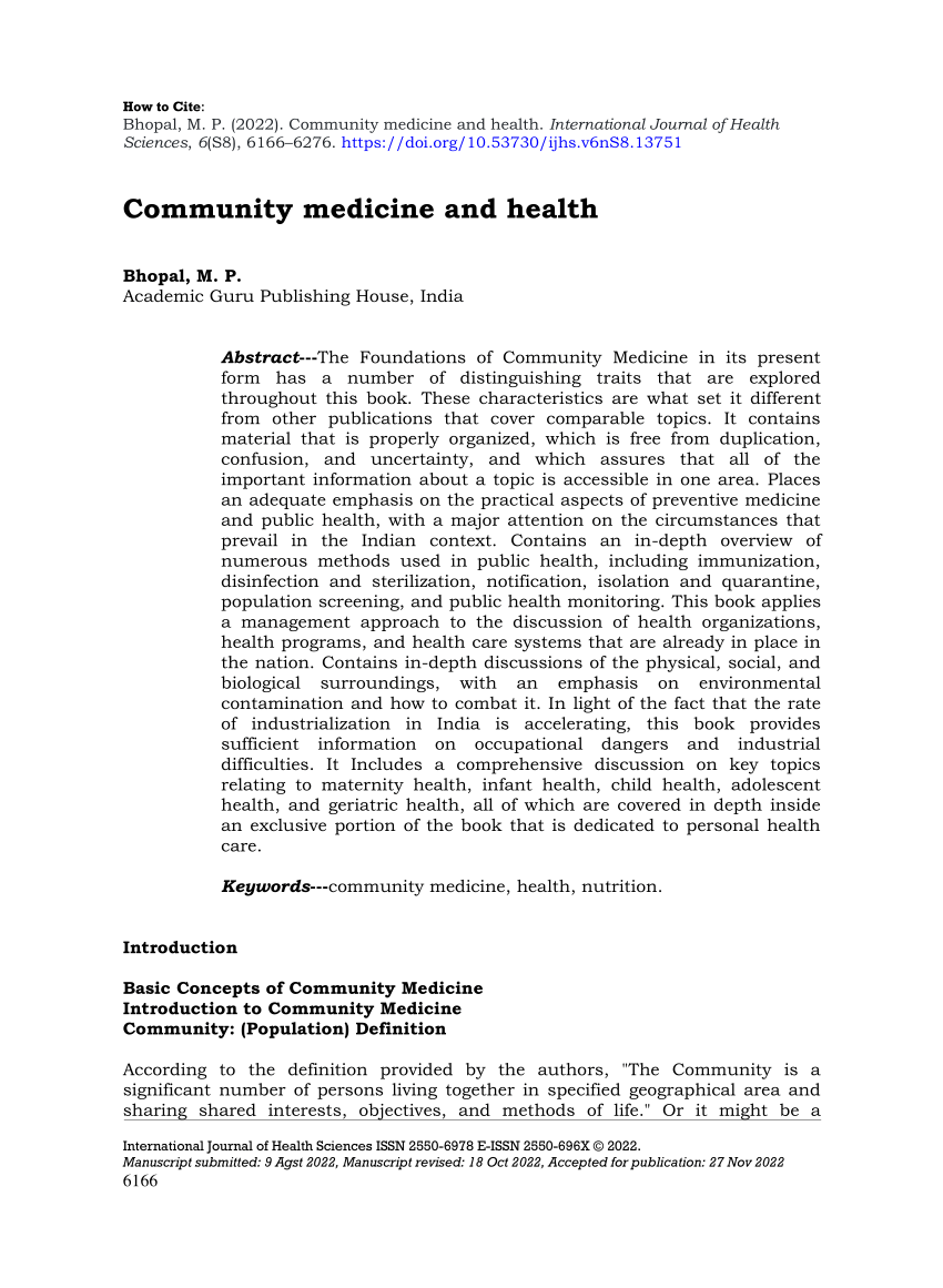 research proposal in community medicine
