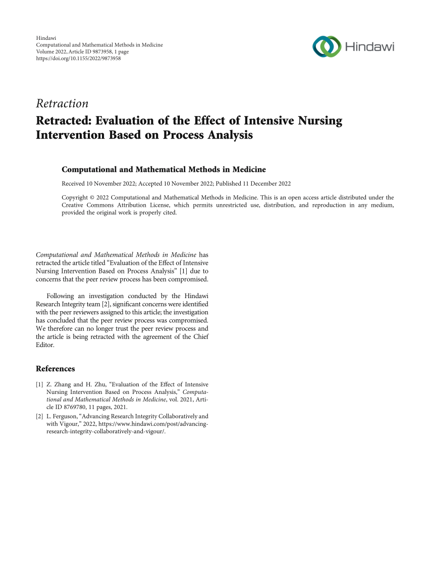 Pdf Retracted Evaluation Of The Effect Of Intensive Nursing Intervention Based On Process 0036