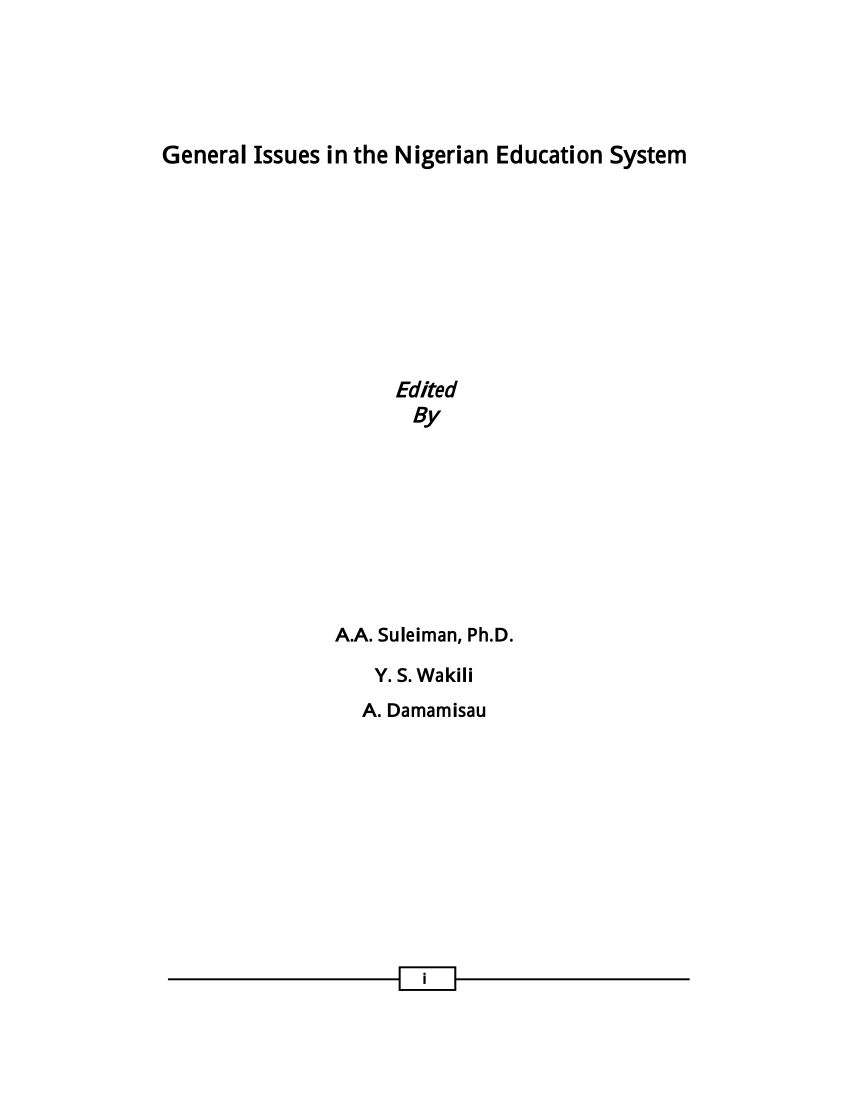essay on education system in nigeria