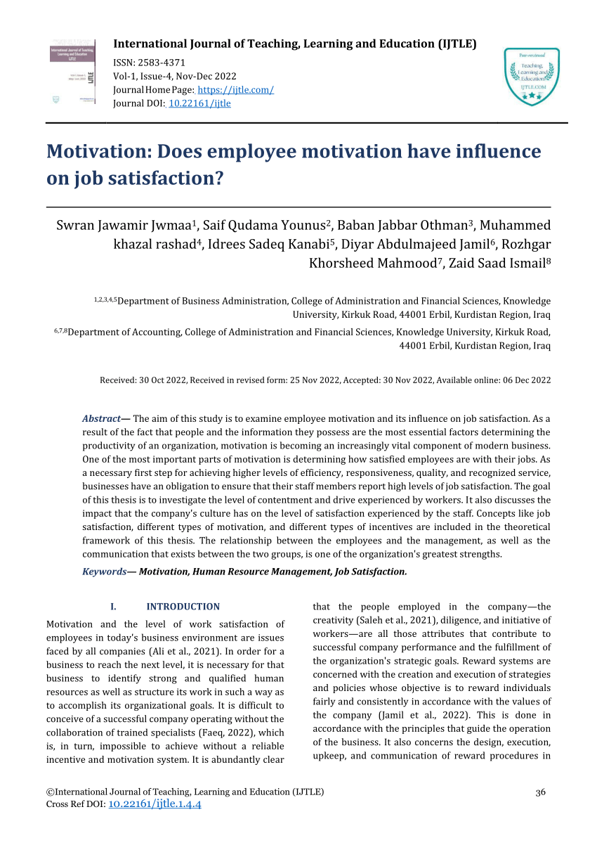 research about employee motivation