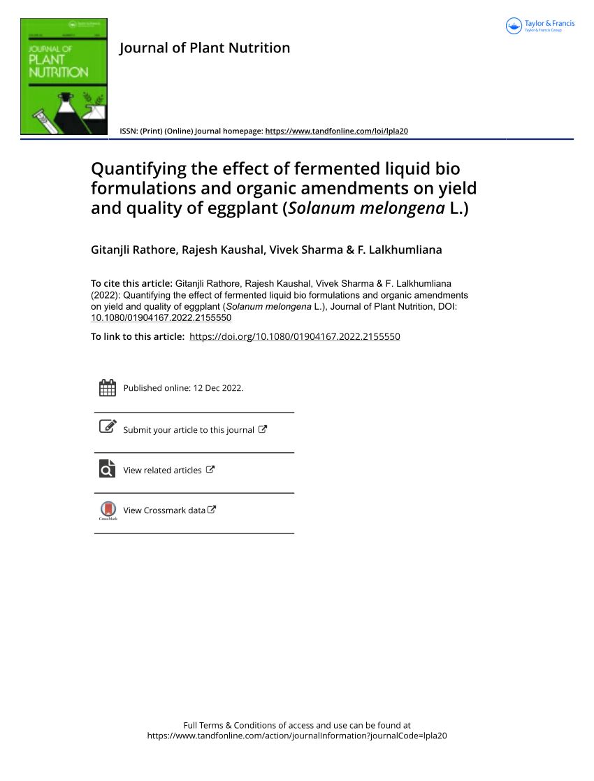 PDF) Quantifying the effect of fermented liquid bio formulations