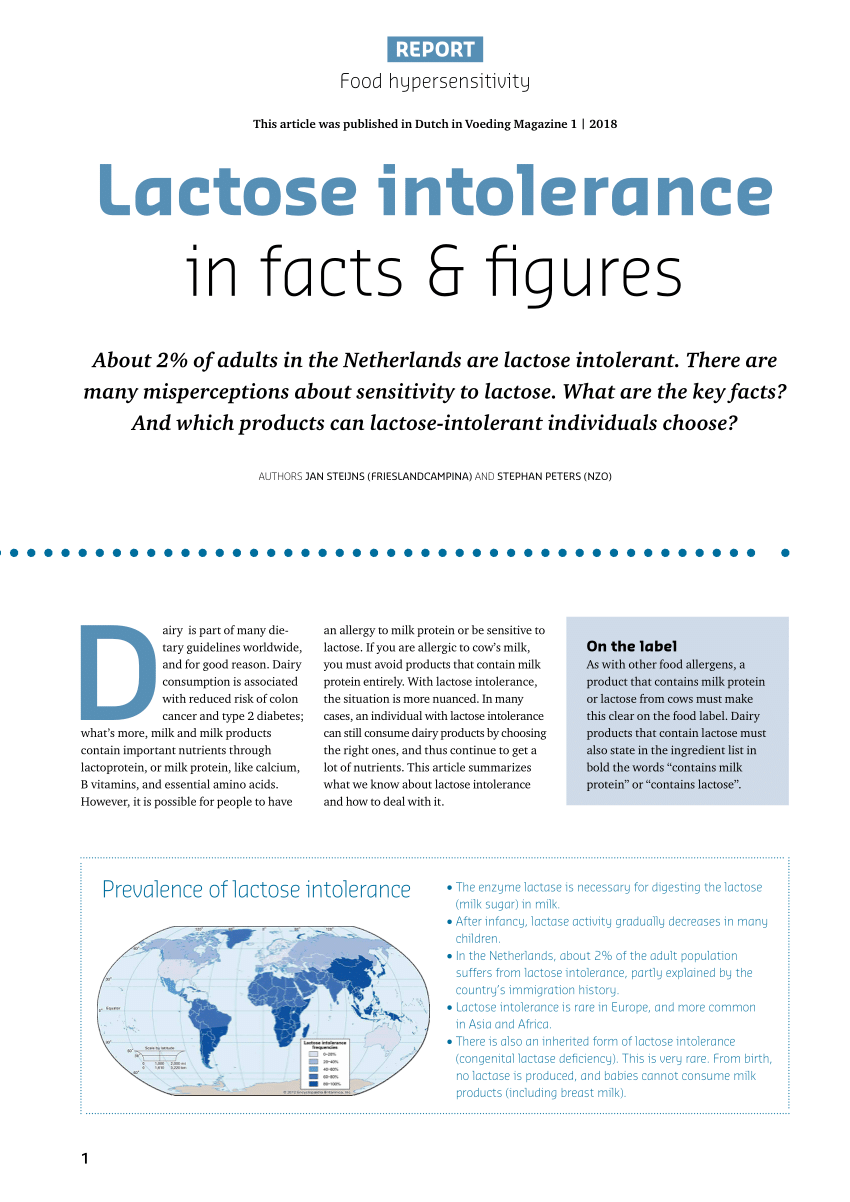 (PDF) Lactose intolerance in facts & figures