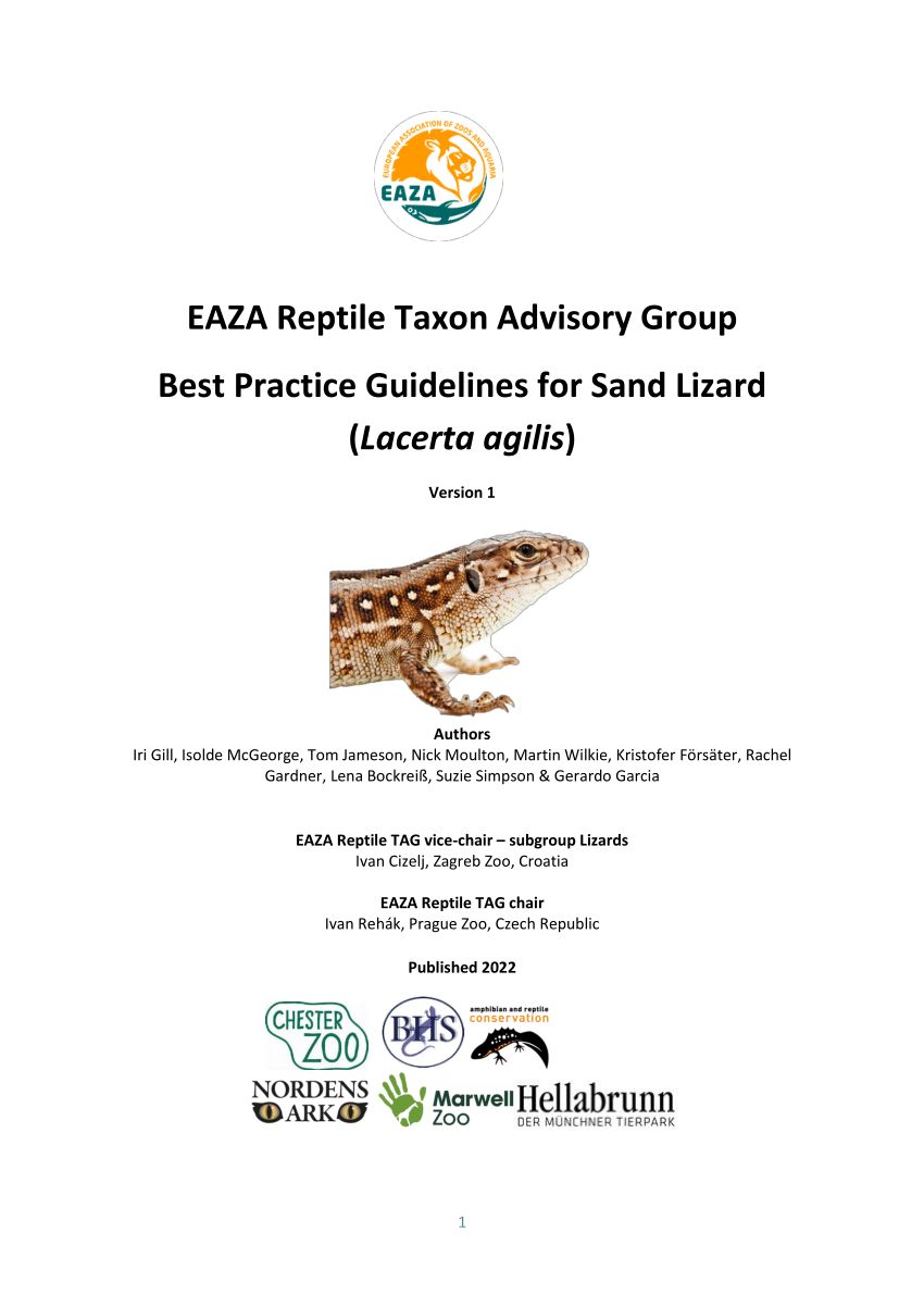 PDF) EAZA Reptile Taxon Advisory Group Best Practice Guidelines for Sand Lizard (Lacerta agilis)