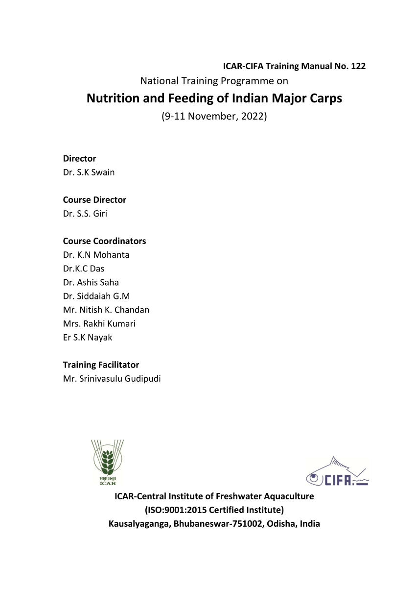 (PDF) Nutrient Requirement and Feed Formulation of Commercially