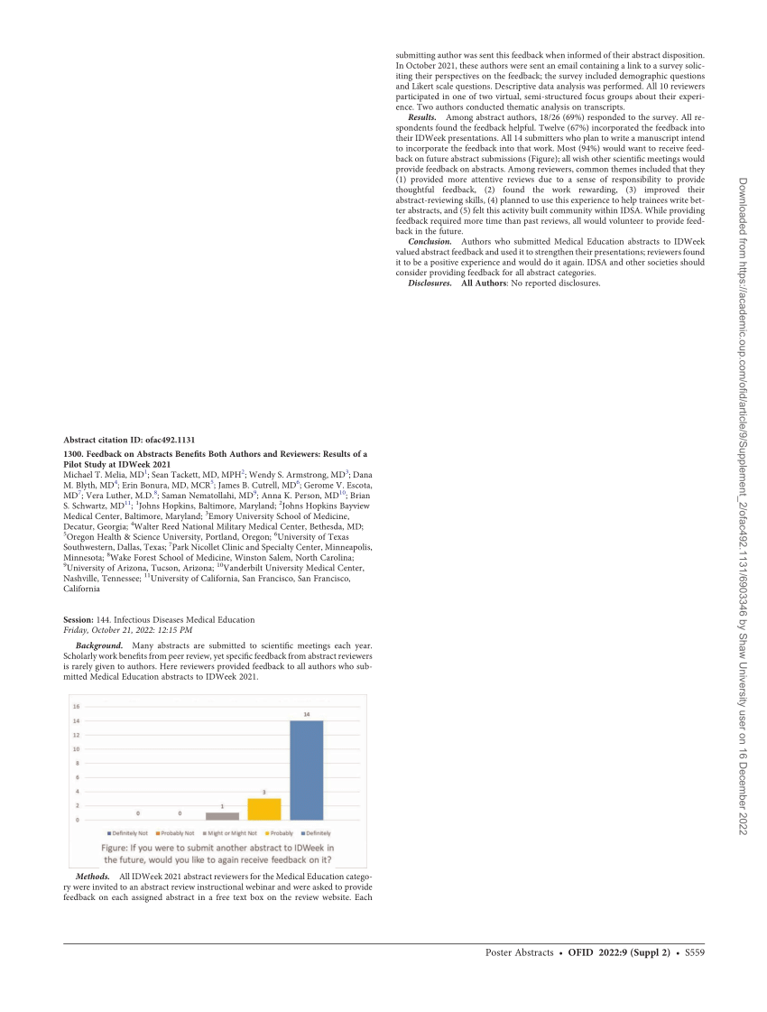 (PDF) 1300. Feedback on Abstracts Benefits Both Authors and Reviewers