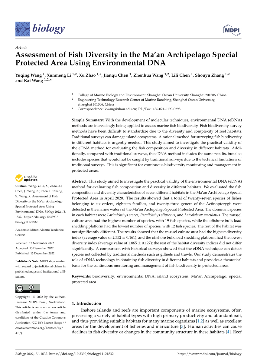 fish diversity research paper