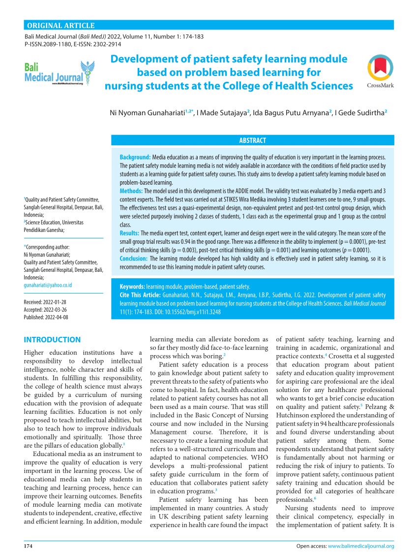 PDF) Lessons learnt from the development of the Patient Safety