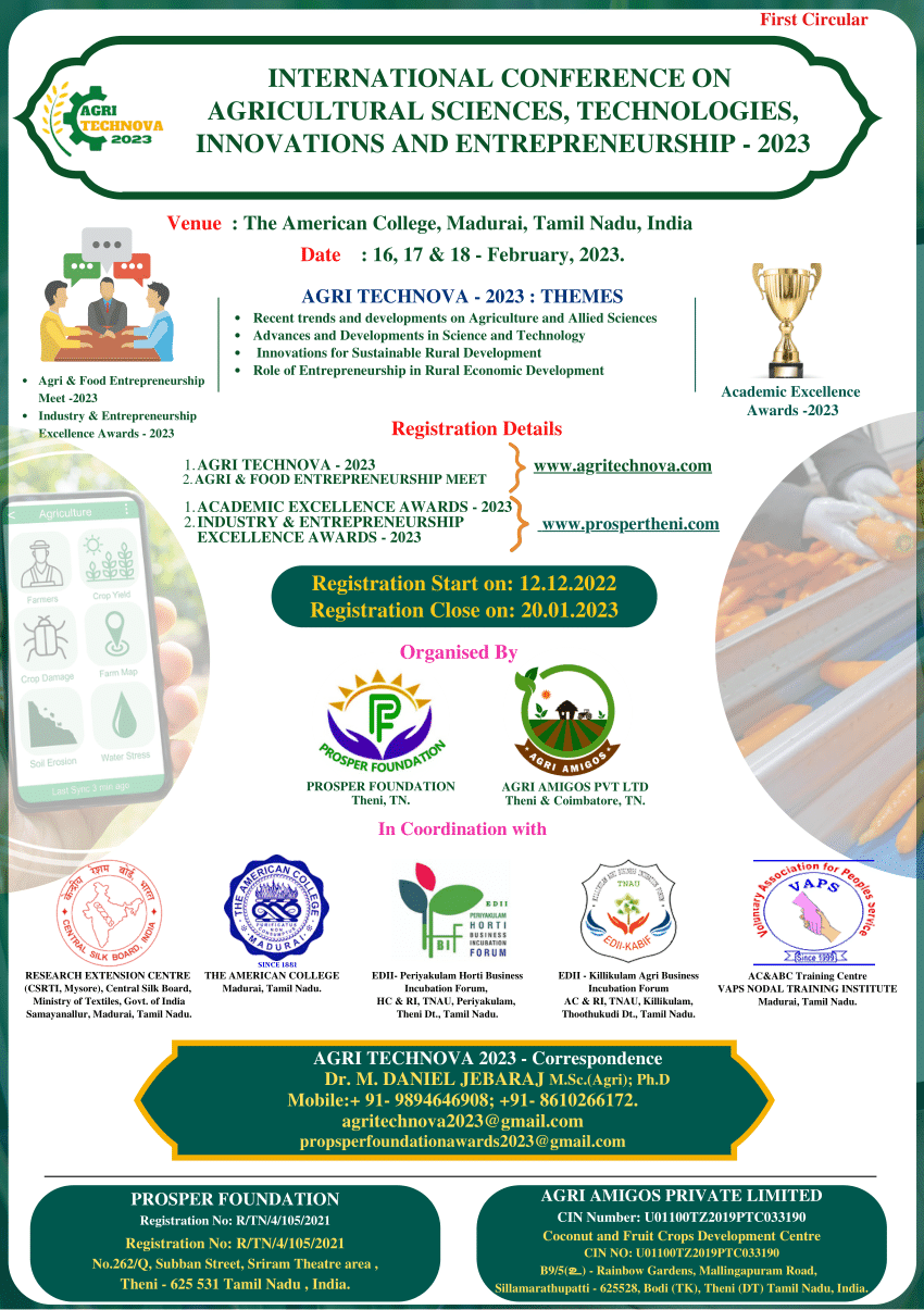 (PDF) INTERNATIONAL CONFERENCE ON AGRICULTURAL SCIENCES, TECHNOLOGIES