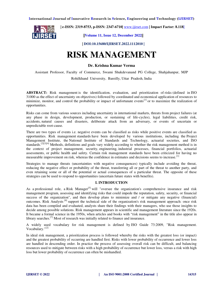 risk management dissertation pdf
