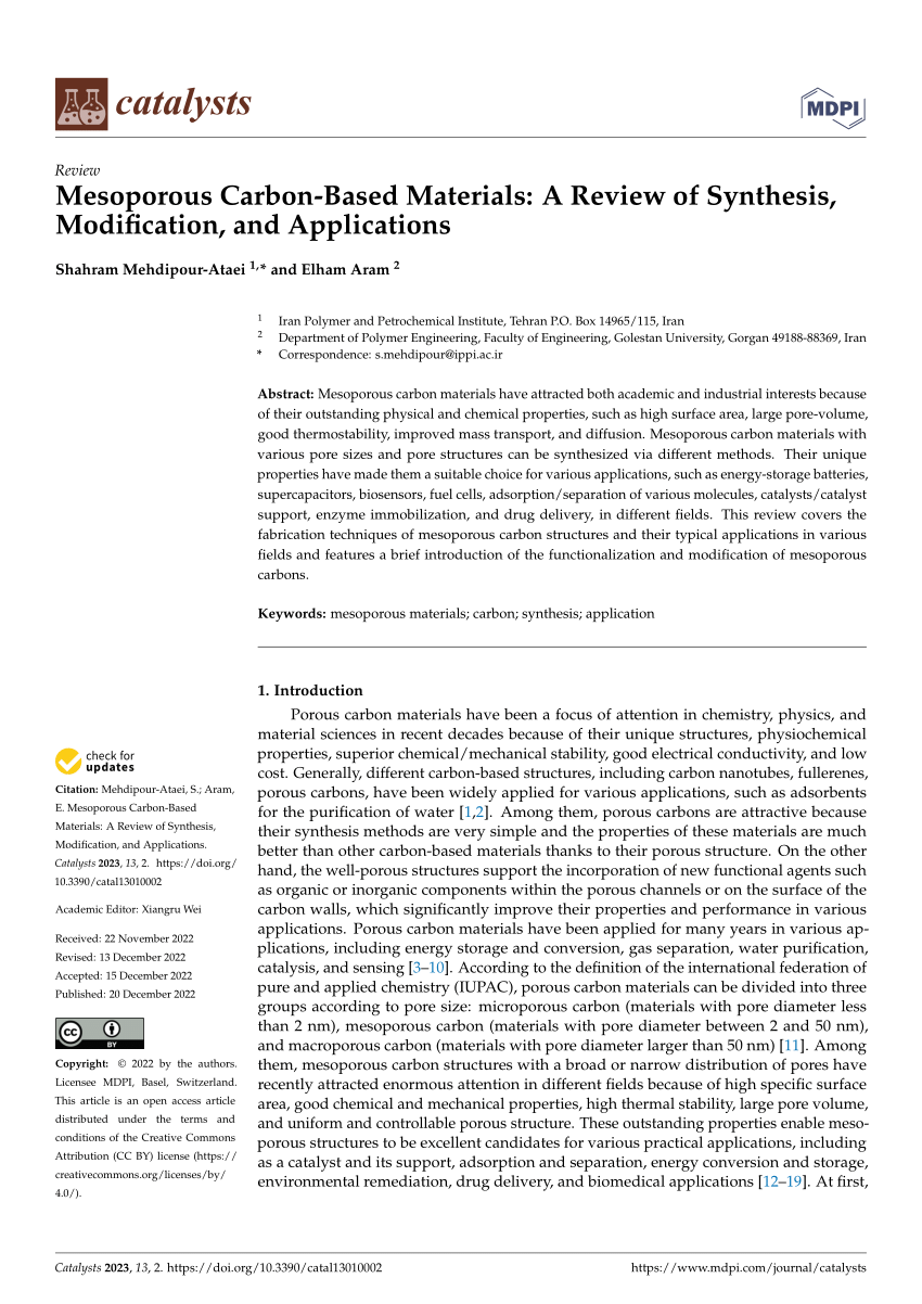 PDF) Mesoporous Carbon-Based Materials: A Review of Synthesis 