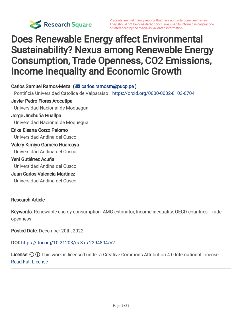(PDF) Does Renewable Energy affect Environmental Sustainability? Nexus ...