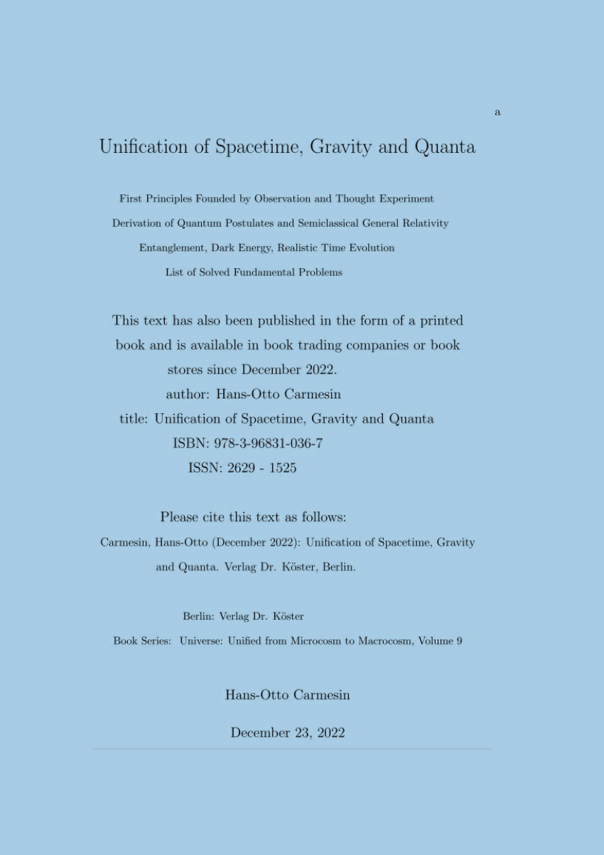 PDF) Unification of Spacetime, Gravity and Quanta