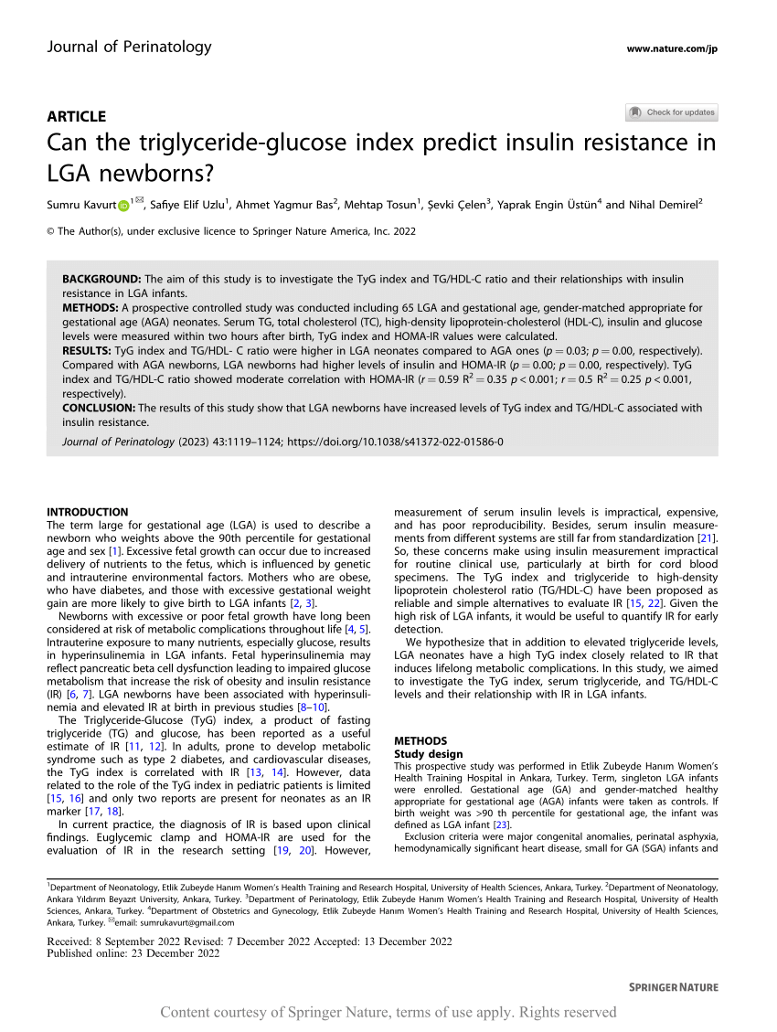 Can the triglyceride glucose index predict insulin resistance in  