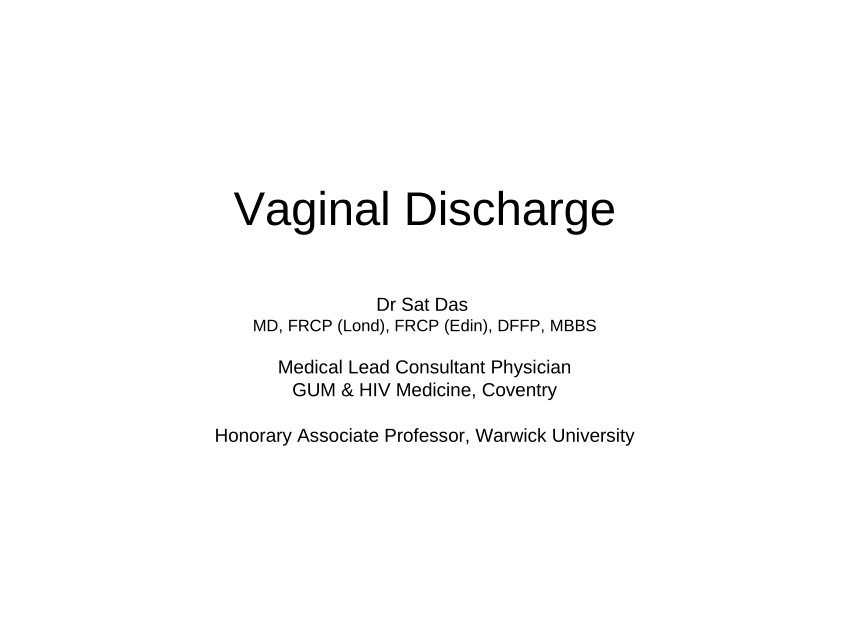 Pdf Vaginal Discharge 4501