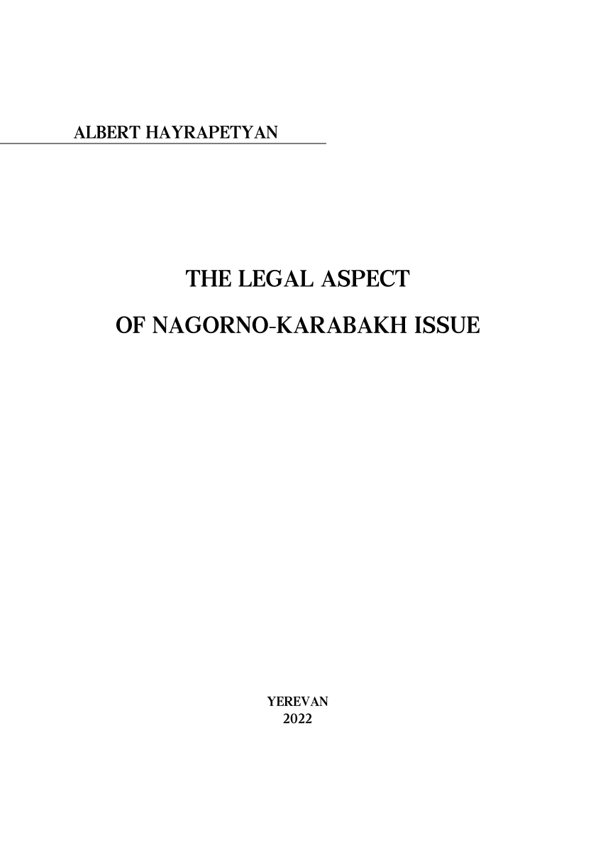 Applying International Law to the Nagorno-Karabakh Conflict - Opinio Juris