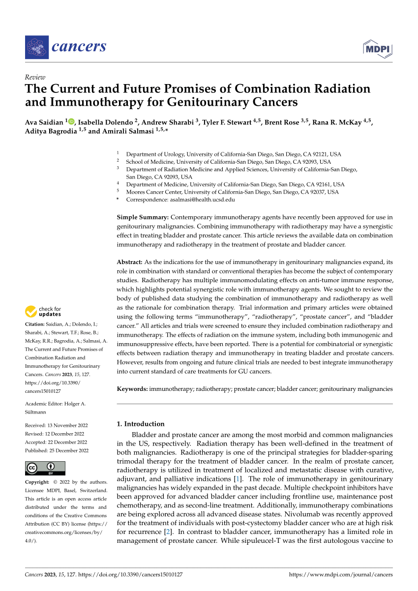 Pdf The Current And Future Promises Of Combination Radiation And Immunotherapy For 