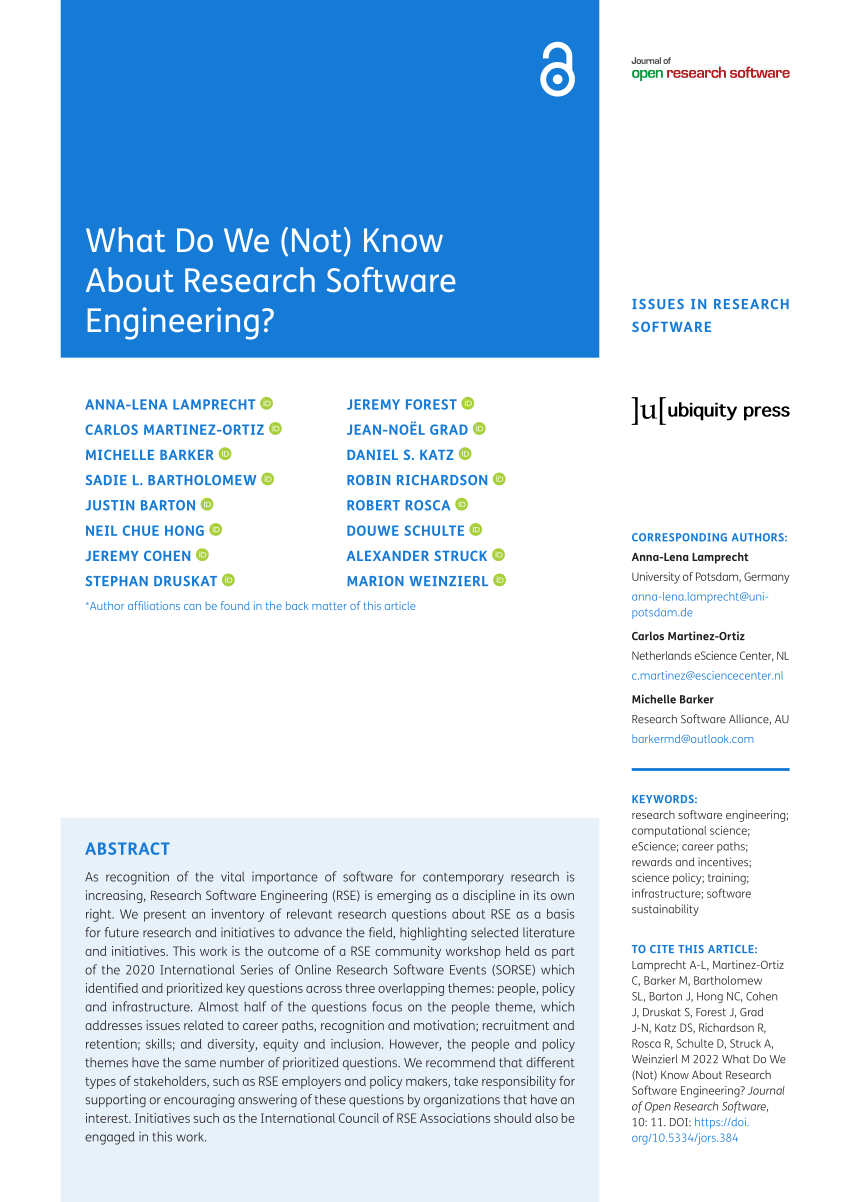 bitter Beyond Gooi PDF) What Do We (Not) Know About Research Software Engineering?