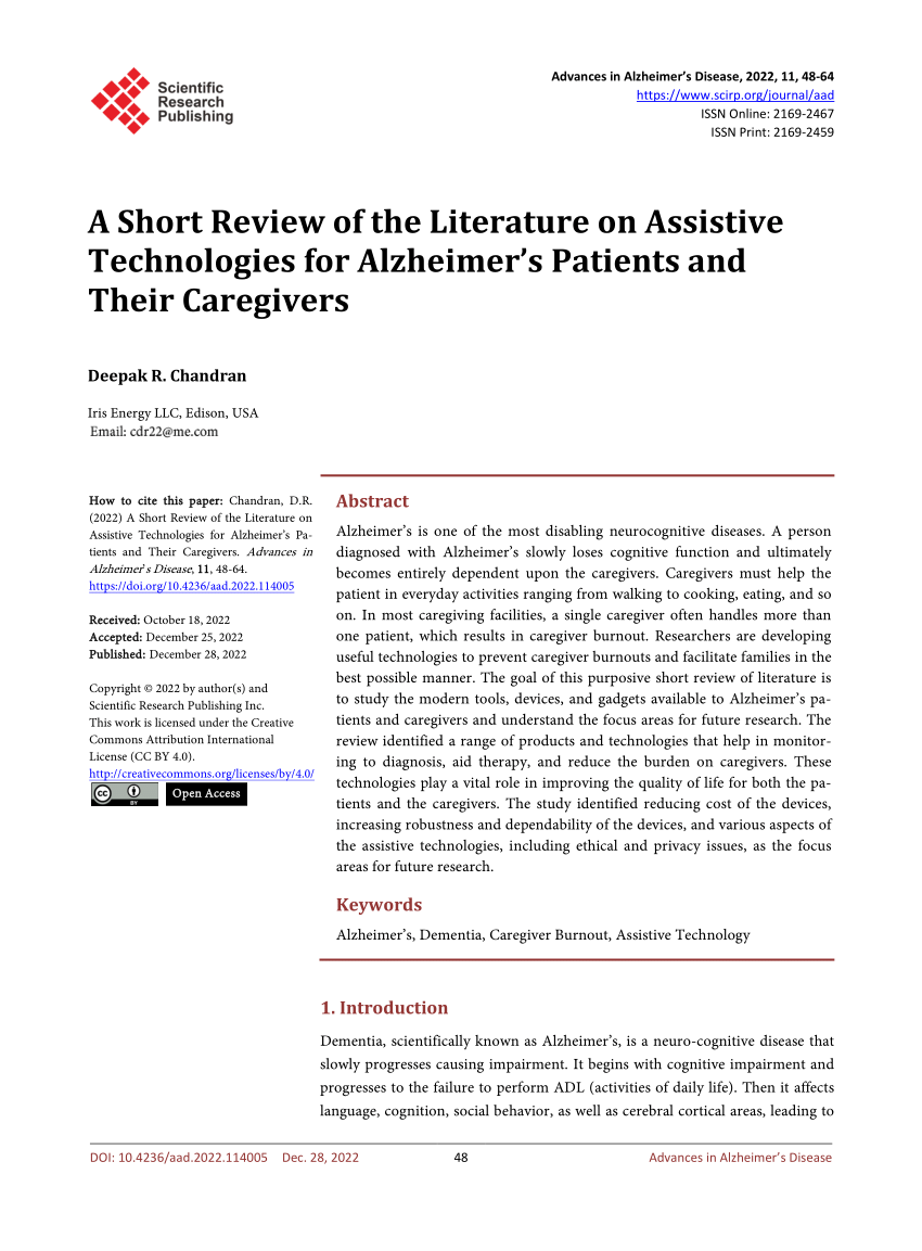 rapid literature review on assistive technology in education