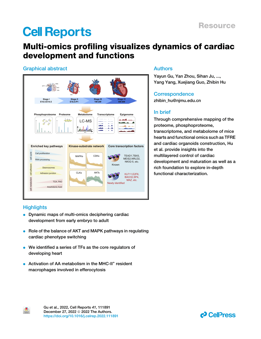 PDF) Multi-omics profiling visualizes dynamics of cardiac 
