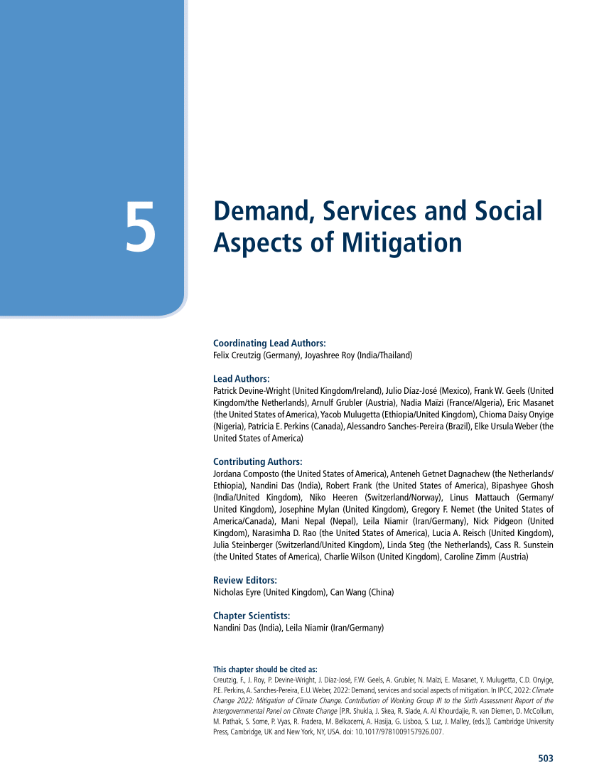 PDF) Demand, Services and Social Aspects of Mitigation