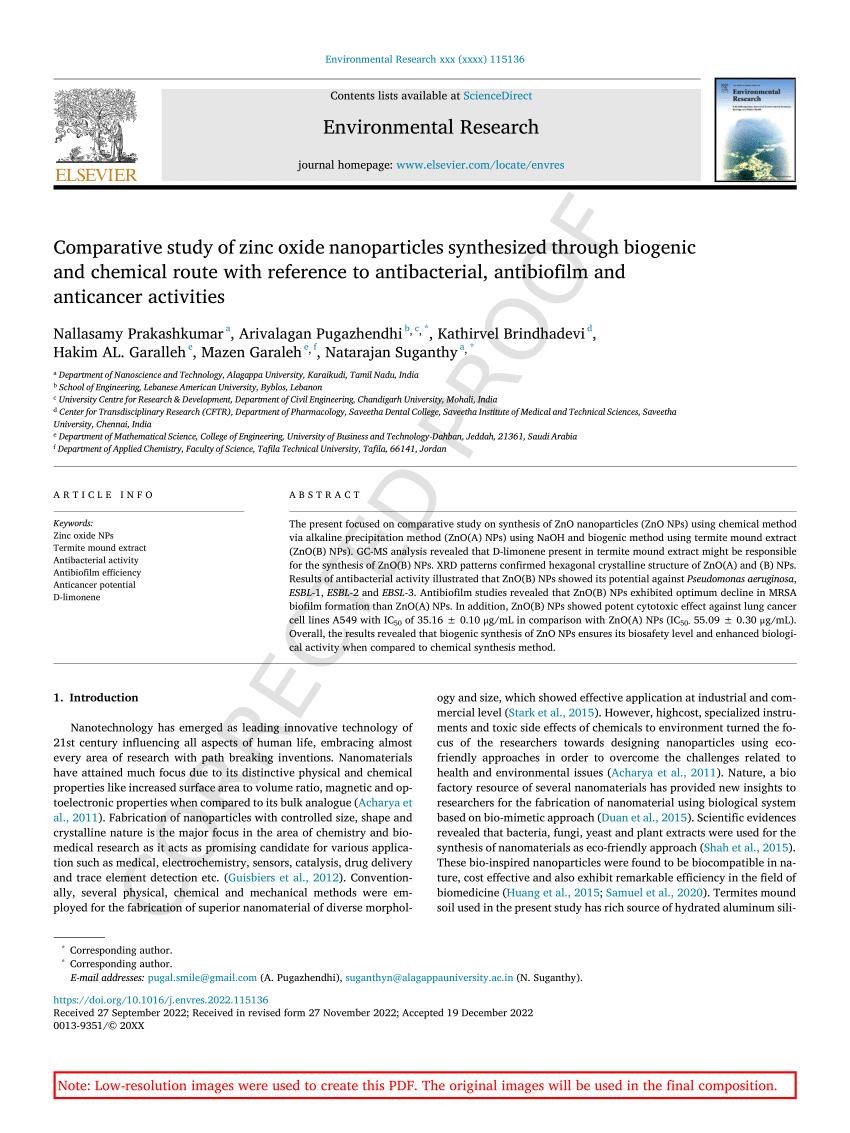 thesis of zinc oxide nanoparticles