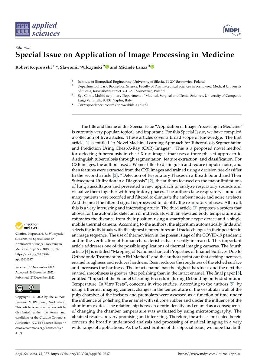 research papers on medical image processing pdf