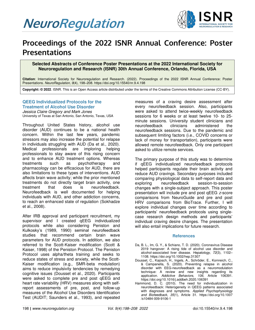 (PDF) Proceedings of the 2022 ISNR Annual Conference Poster Presentations